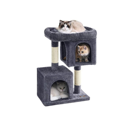 【Outdoorfun】Feandrea Cat Tree, 33.1-Inch Cat Tower, L, Condo for Large Cats up to 16 Lb,2 Cat Caves, Scratching Post