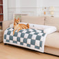FUNNYFUZZY Cream Square Plaid Cozy Dog Mat Furniture Protector Cover, Pet Bedding, Large Dog Bed,Dog Bed Mat Blanket