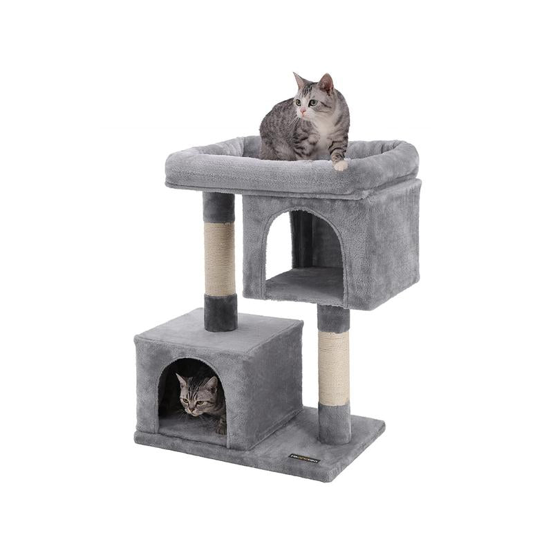 【Outdoorfun】Feandrea Cat Tree, 33.1-Inch Cat Tower, L, Condo for Large Cats up to 16 Lb,2 Cat Caves, Scratching Post